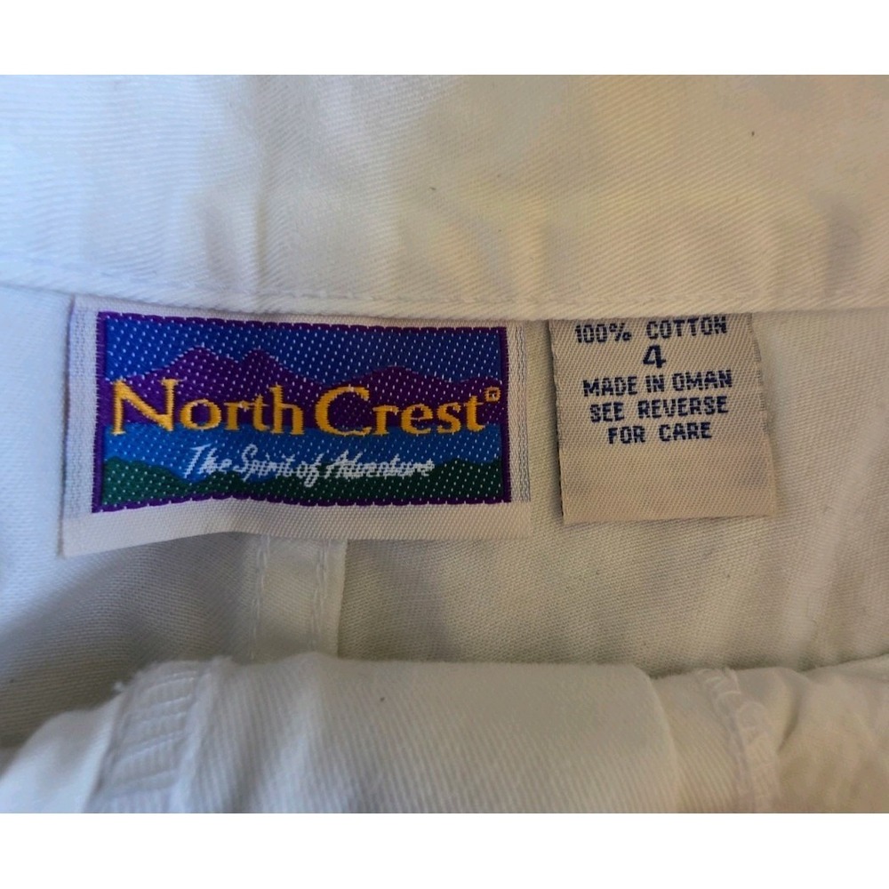 North Crest Womens White High Waisted Cotton Denim Shorts Size 4 100% Cotton - Picture 2 of 5